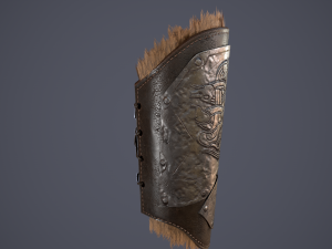 Viking fur lined bracers 3D Model