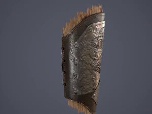 Viking fur lined bracers 3D Model