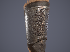 Viking fur lined bracers 3D Model