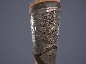 Viking fur lined bracers 3D Model