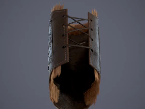 Viking fur lined bracers 3D Model