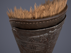 Viking fur lined bracers 3D Model