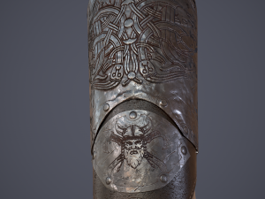 Viking fur lined bracers 3D Model
