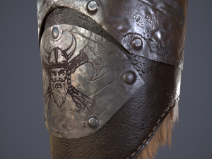 Viking fur lined bracers 3D Model