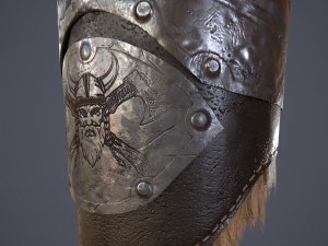 Viking fur lined bracers 3D Model