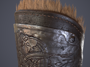 Viking fur lined bracers 3D Model