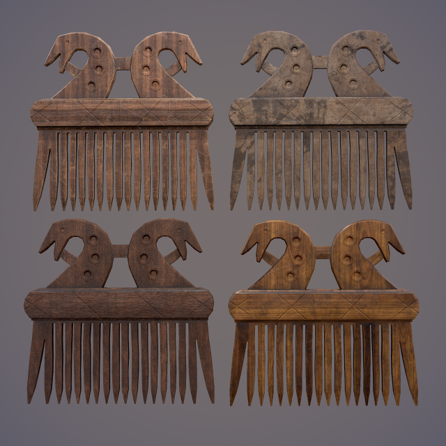Viking dragon comb 3D Модель .c4d .max .obj .3ds .fbx .stl .blend 
