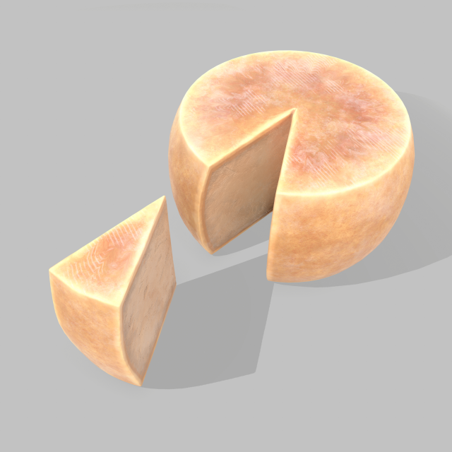 Parmesan cheese wheel Model 3D .c4d .max .obj .3ds .fbx .stl .blend 