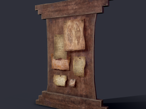 worn medieval notice board 3D Model