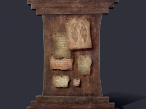 worn medieval notice board 3D Model
