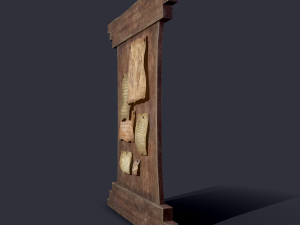 worn medieval notice board 3D Model