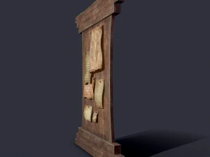 worn medieval notice board 3D Model