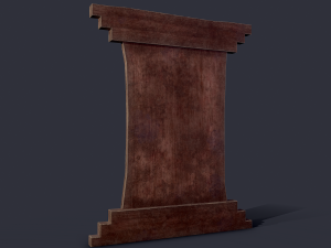 worn medieval notice board 3D Model