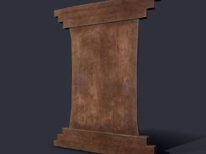 worn medieval notice board 3D Model