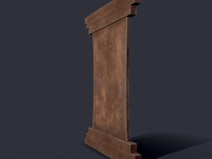 worn medieval notice board 3D Model