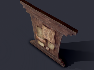 worn medieval notice board 3D Model