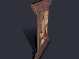 worn medieval notice board 3D Model