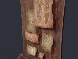 worn medieval notice board 3D Model