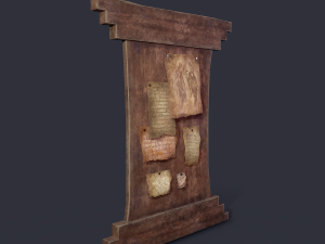 worn medieval notice board 3D Model