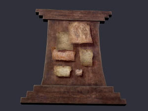 worn medieval notice board 3D Model