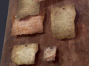 worn medieval notice board 3D Model