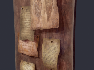 worn medieval notice board 3D Model