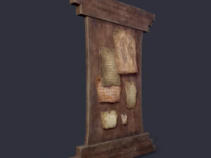 worn medieval notice board 3D Model