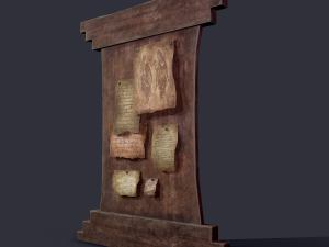 worn medieval notice board 3D Model