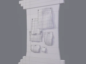 worn medieval notice board 3D Model