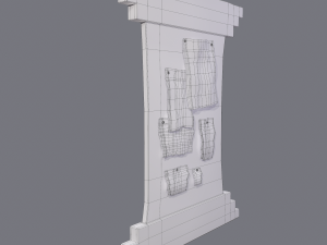 worn medieval notice board 3D Model