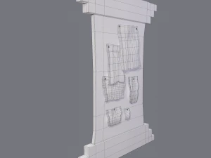 worn medieval notice board 3D Model