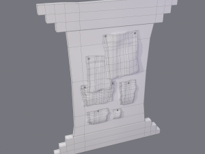 worn medieval notice board 3D Model