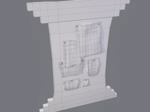 worn medieval notice board 3D Model
