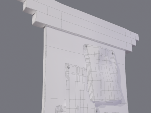 worn medieval notice board 3D Model