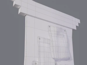 worn medieval notice board 3D Model