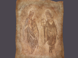 Worn medieval paper with figures 3D Модель
