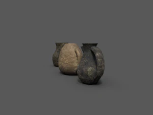 3 medieval jugs 3D Model