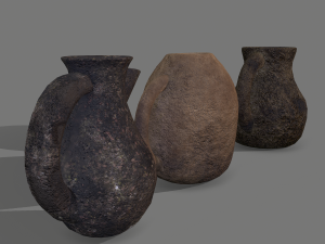 3 medieval jugs Modelo 3D