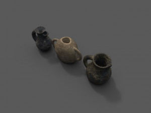 3 medieval jugs Modelo 3D