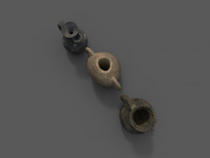 3 medieval jugs Modelo 3D