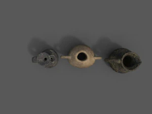 3 medieval jugs 3D Model