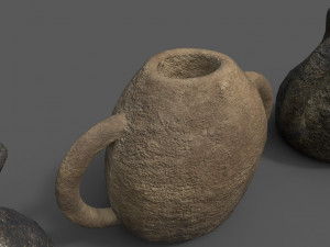3 medieval jugs Modelo 3D