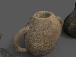3 medieval jugs 3D Model
