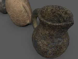 3 medieval jugs 3D Model