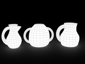 3 medieval jugs Modelo 3D