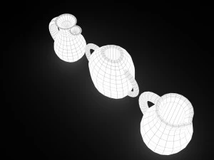 3 medieval jugs 3D Model