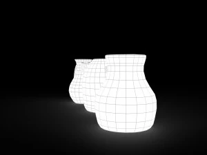 3 medieval jugs 3D Model