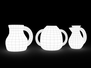 3 medieval jugs Modelo 3D