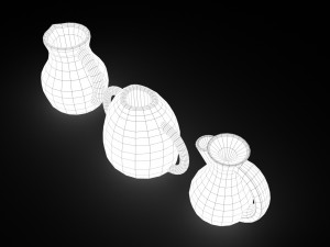3 medieval jugs Modelo 3D