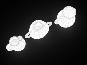 3 medieval jugs 3D Model